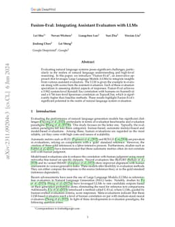 Fusion-Eval: Integrating Assistant Evaluators with LLMs