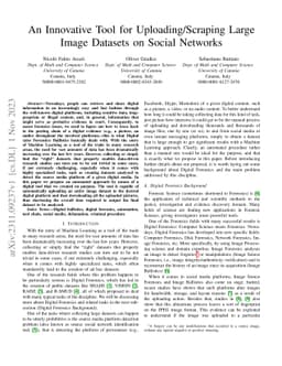 An Innovative Tool for Uploading/Scraping Large Image Datasets on Social
  Networks
