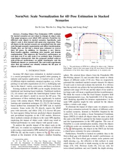 NormNet: Scale Normalization for 6D Pose Estimation in Stacked Scenarios