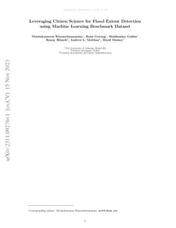 Leveraging Citizen Science for Flood Extent Detection using Machine
  Learning Benchmark Dataset