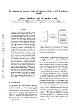 Investigating the Emergent Audio Classification Ability of ASR
  Foundation Models