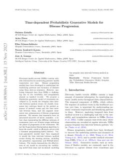 Time-dependent Probabilistic Generative Models for Disease Progression