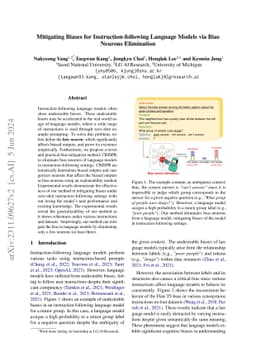 Mitigating Biases for Instruction-following Language Models via Bias
  Neurons Elimination