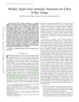 Weakly Supervised Anomaly Detection for Chest X-Ray Image