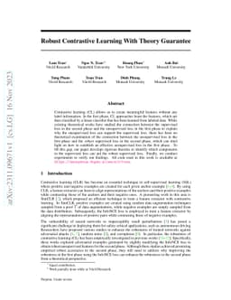 Robust Contrastive Learning With Theory Guarantee