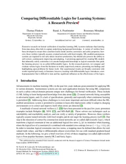 Comparing Differentiable Logics for Learning Systems: A Research Preview