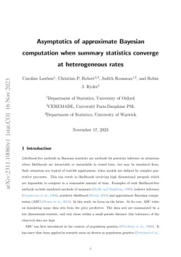 Asymptotics of approximate Bayesian computation when summary statistics
  converge at heterogeneous rates