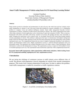 Smart Traffic Management of Vehicles using Faster R-CNN based Deep
  Learning Method