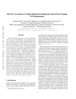 I&S-ViT: An Inclusive & Stable Method for Pushing the Limit of
  Post-Training ViTs Quantization