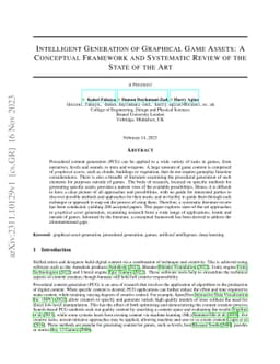 Intelligent Generation of Graphical Game Assets: A Conceptual Framework
  and Systematic Review of the State of the Art