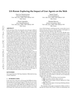 UA-Radar: Exploring the Impact of User Agents on the Web