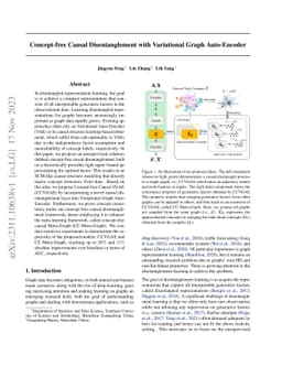 Concept-free Causal Disentanglement with Variational Graph Auto-Encoder