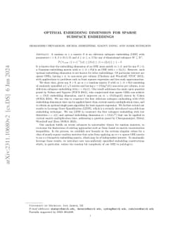 Optimal Embedding Dimension for Sparse Subspace Embeddings
