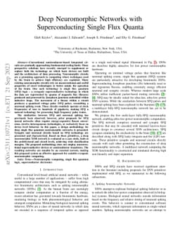 Deep Neuromorphic Networks with Superconducting Single Flux Quanta