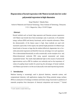 Degeneration of kernel regression with Matern kernels into low-order
  polynomial regression in high dimension