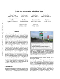 Traffic Sign Interpretation in Real Road Scene