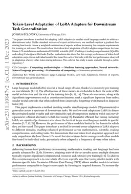 Token-Level Adaptation of LoRA Adapters for Downstream Task
  Generalization