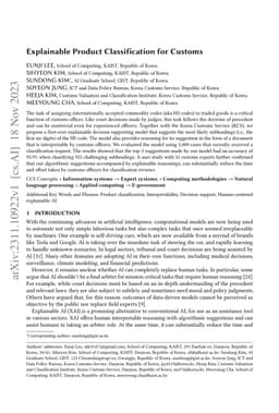 Explainable Product Classification for Customs
