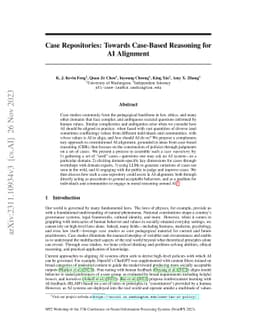 Case Repositories: Towards Case-Based Reasoning for AI Alignment