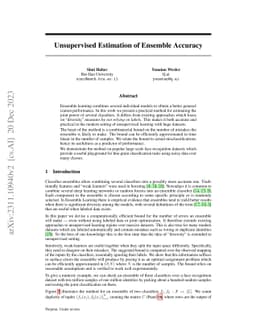 Unsupervised Estimation of Ensemble Accuracy