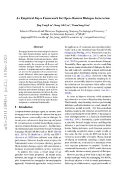 An Empirical Bayes Framework for Open-Domain Dialogue Generation