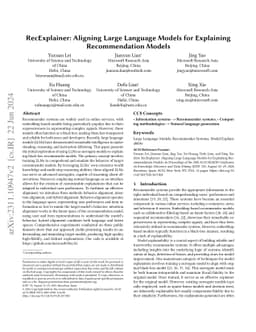 RecExplainer: Aligning Large Language Models for Explaining
  Recommendation Models