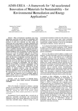 AIMS-EREA -- A framework for AI-accelerated Innovation of Materials for
  Sustainability -- for Environmental Remediation and Energy Applications
