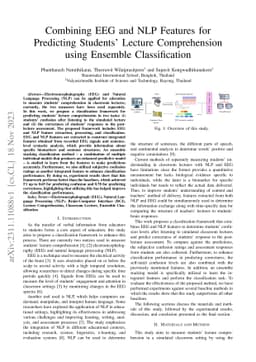 Combining EEG and NLP Features for Predicting Students' Lecture
  Comprehension using Ensemble Classification