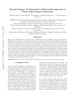 Beyond Images: An Integrative Multi-modal Approach to Chest X-Ray Report
  Generation