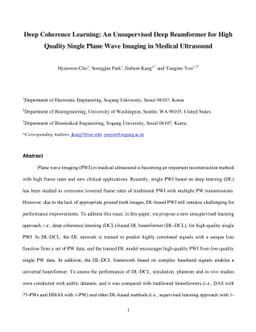 Deep Coherence Learning: An Unsupervised Deep Beamformer for High
  Quality Single Plane Wave Imaging in Medical Ultrasound