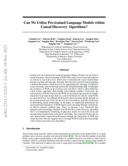 Can We Utilize Pre-trained Language Models within Causal Discovery
  Algorithms?
