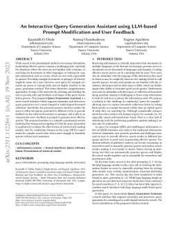 An Interactive Query Generation Assistant using LLM-based Prompt
  Modification and User Feedback