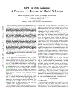 GPT in Data Science: A Practical Exploration of Model Selection