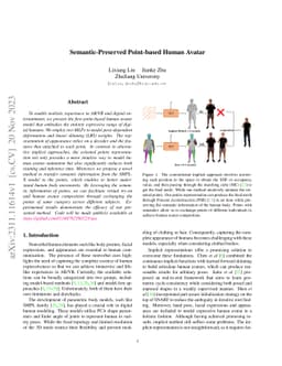 Semantic-Preserved Point-based Human Avatar