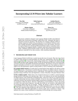 Incorporating LLM Priors into Tabular Learners