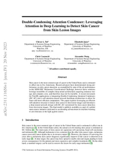 Double-Condensing Attention Condenser: Leveraging Attention in Deep
  Learning to Detect Skin Cancer from Skin Lesion Images