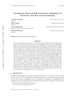 Unveiling the Power of Self-Attention for Shipping Cost Prediction: The
  Rate Card Transformer