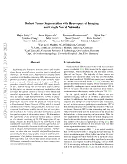 Robust Tumor Segmentation with Hyperspectral Imaging and Graph Neural Networks