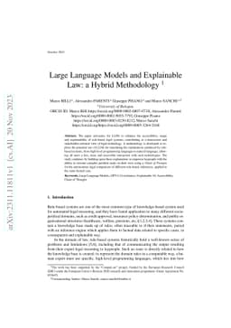 Large Language Models and Explainable Law: a Hybrid Methodology