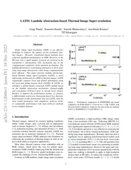LATIS: Lambda Abstraction-based Thermal Image Super-resolution