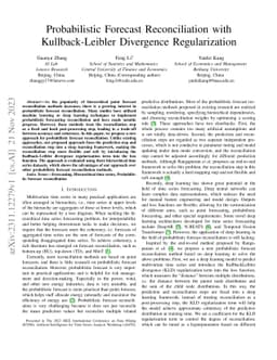 Probabilistic Forecast Reconciliation with Kullback-Leibler Divergence
  Regularization
