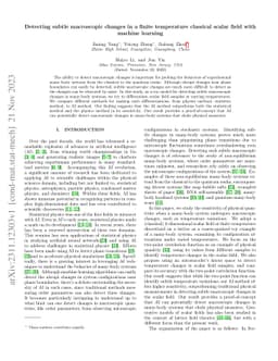 Detecting subtle macroscopic changes in a finite temperature classical
  scalar field with machine learning