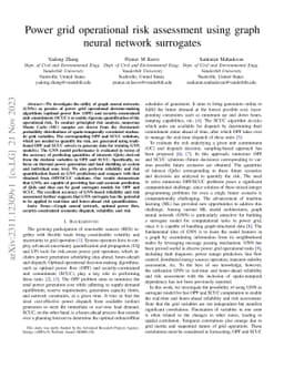 Power grid operational risk assessment using graph neural network
  surrogates