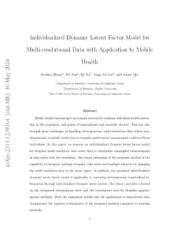 Individualized Dynamic Latent Factor Model for Multi-resolutional Data
  with Application to Mobile Health