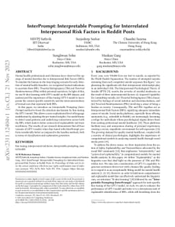 InterPrompt: Interpretable Prompting for Interrelated Interpersonal Risk
  Factors in Reddit Posts