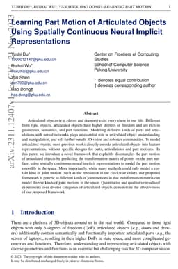 Learning Part Motion of Articulated Objects Using Spatially Continuous
  Neural Implicit Representations