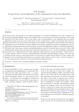 Fair Enough? A map of the current limitations of the requirements to
  have "fair" algorithms
