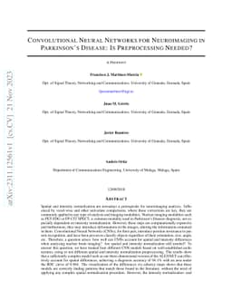 Convolutional Neural Networks for Neuroimaging in Parkinson's Disease:
  Is Preprocessing Needed?