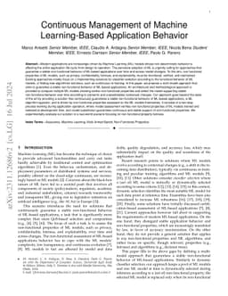 Continuous Management of Machine Learning-Based Application Behavior