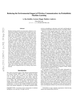 Reducing the Environmental Impact of Wireless Communication via
  Probabilistic Machine Learning